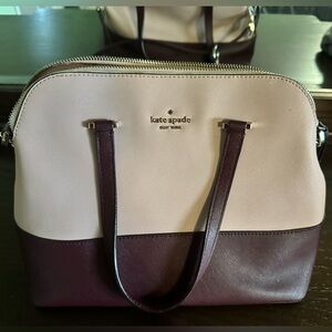 Kate Spade Maise Two-Tone Satchel - Blush and Burgundy